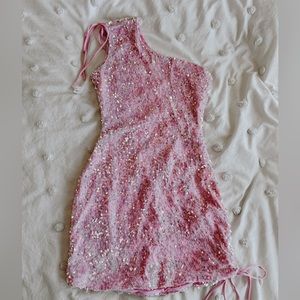 Pink sequin lucy in the sky mini dress size small